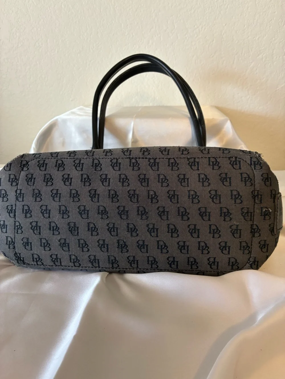 Dooney & Bourke Gray and Black Monogram Tote
